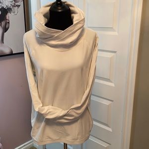 Lululemon white cross over cowl neck pullover